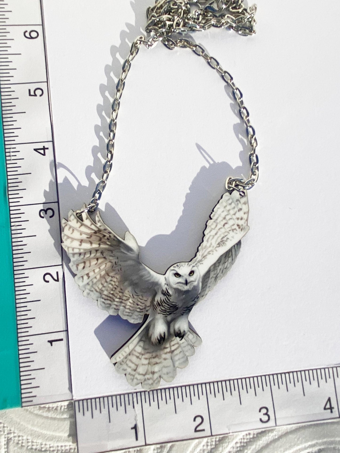 Beautiful Majestic White Owl Nature Necklace ~ Nature, Bird Lover Gift, Laser Cut, Illustrated Image Unique to our Shop, Woodland Creatures