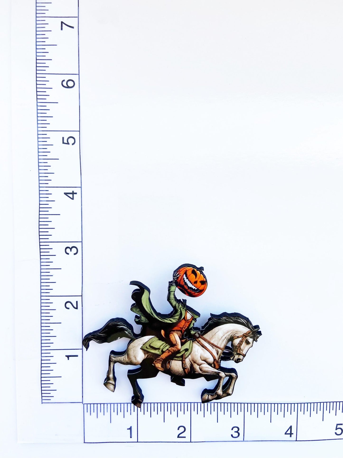 Headless Horseman Brooch / Pin, Spooky Season Jewelry, Illustration Art, Wearable Art, Sleepy Hollow, Ichabod Crane Villain, Halloween Pin