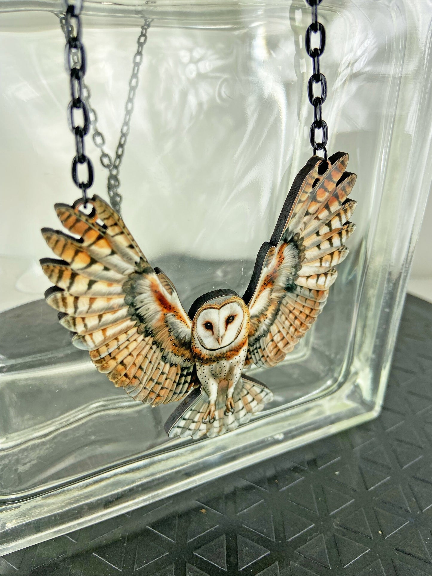 Beautiful Barn Owl Nature Necklace ~ Nature, Bird Lover Gift, Laser Cut, Illustrated Image Unique to our Shop, Woodland Creatures Gift
