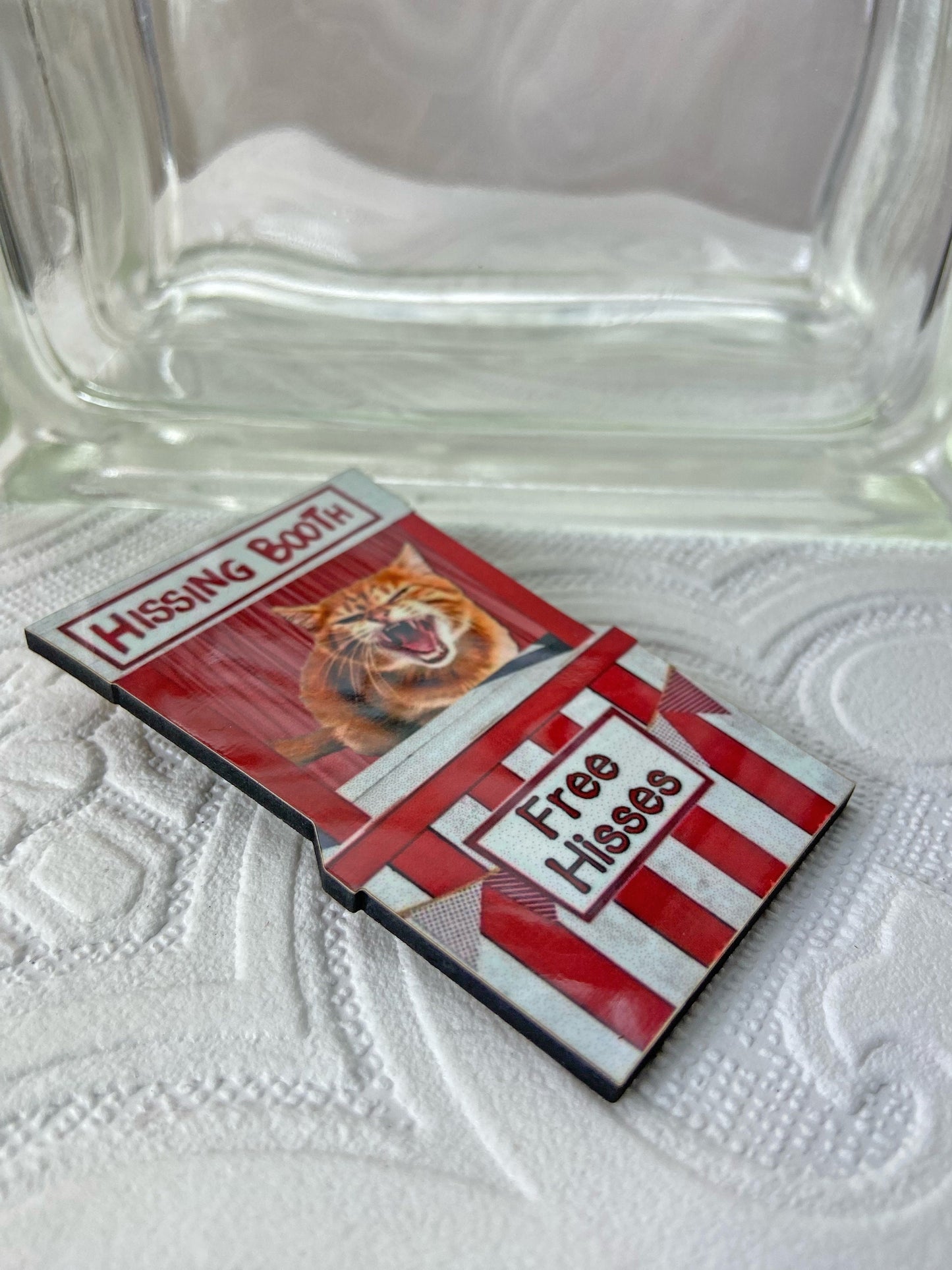 Hissing Booth Brooch, For those days you would rather be left alone. Wearing this gives a hint to the unknowing. Fun and Whimsical!