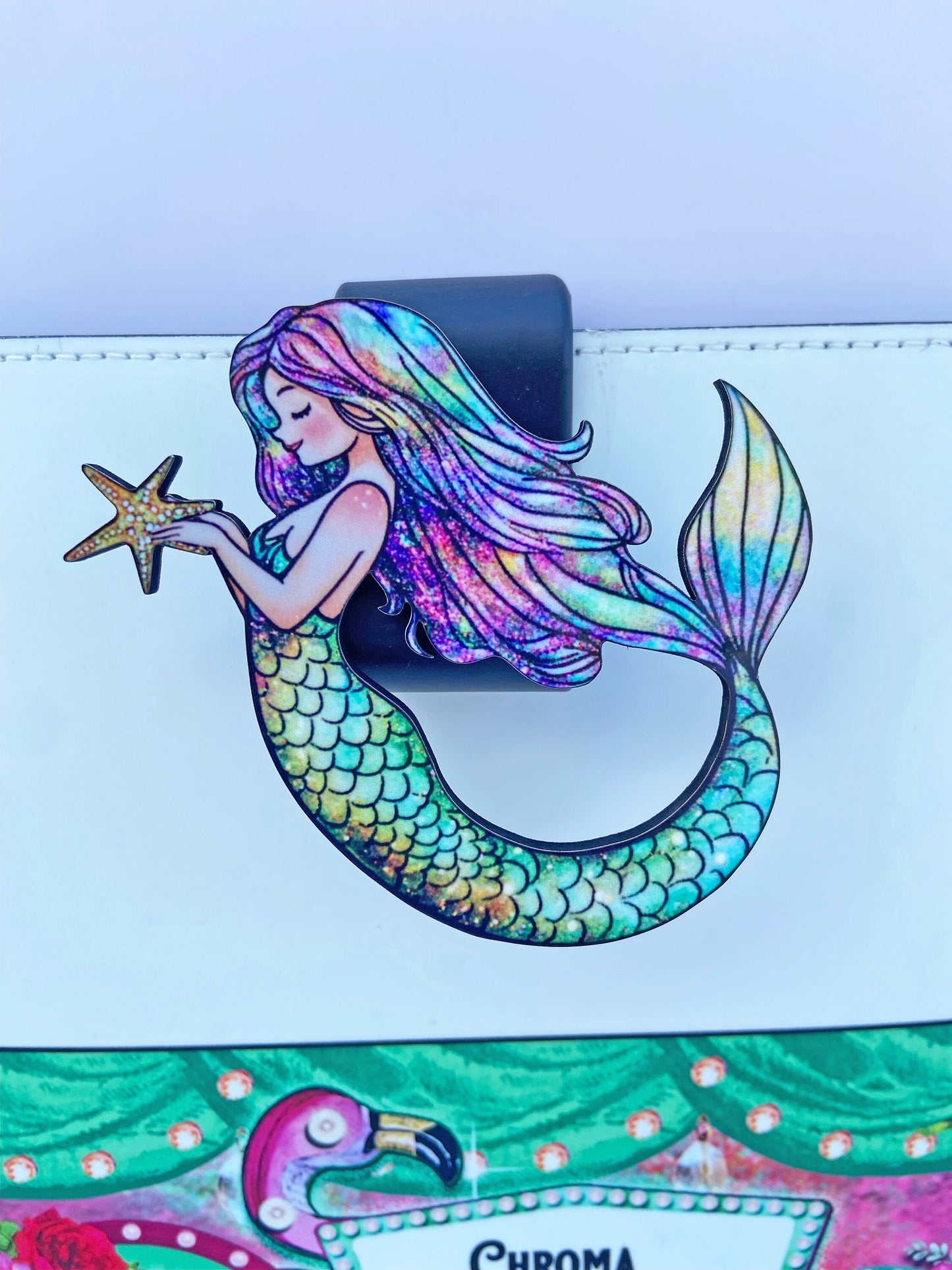 Whimsical Mermaid Brooch / Pin, Handcrafted Laser Cut Wood, Beautiful Vibrant Colors, 2 Sizes to Chose From, Great Gift Idea