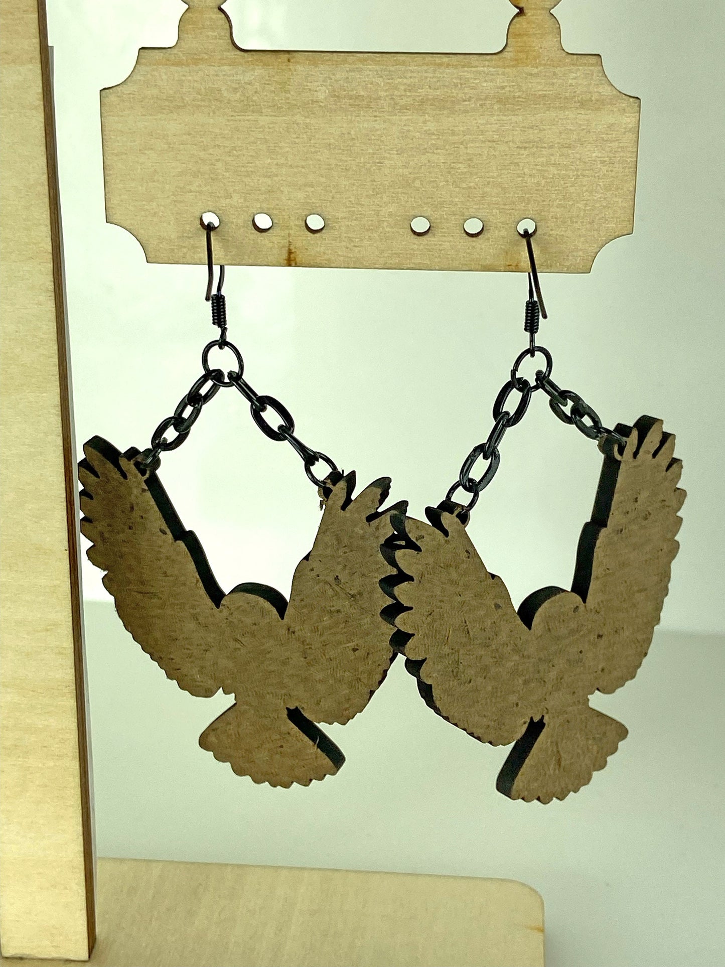 Barn Owl Earrings, Nature Jewelry, Wearable Art, Woodland Creatures, Laser Cut Wood, Sublimated Illustration, Nature Gift Idea