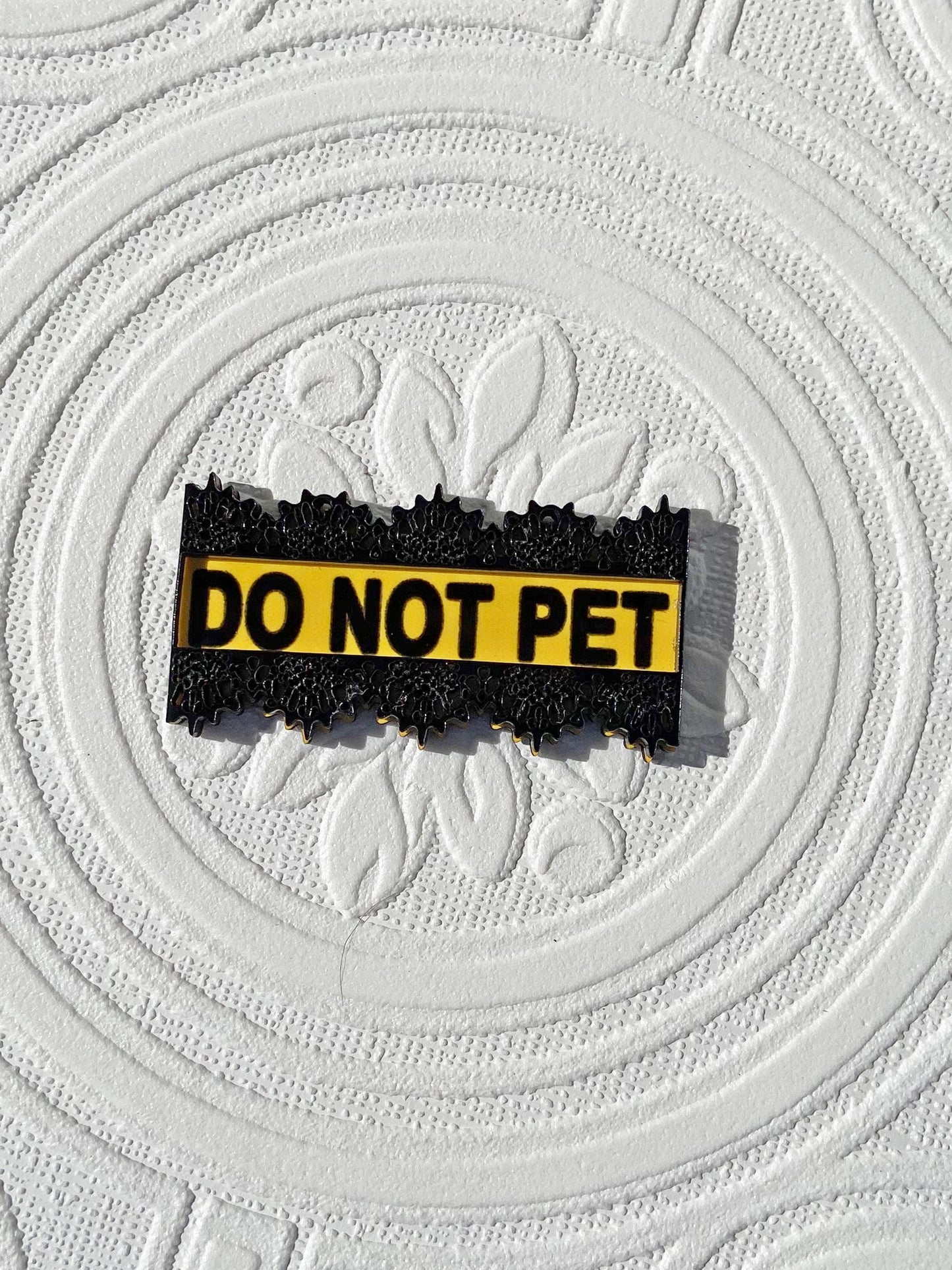 Dramatic Signage Necklace or Brooch for your Costume or Just to Make a Message Clear, Do Not Pet, Fun Conversation Starter, Gift Idea