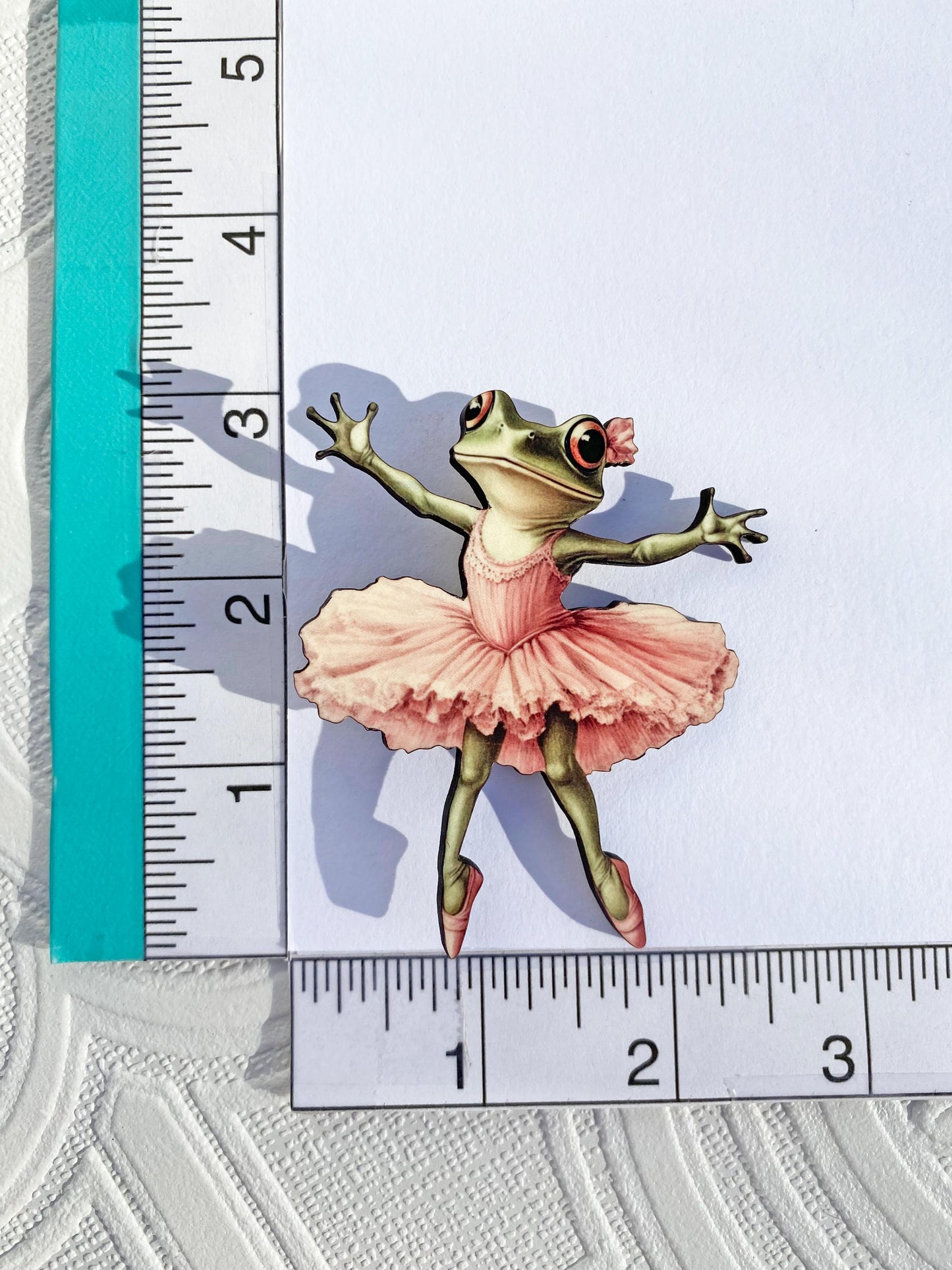 Ballerina Frog Brooch ~ Gift for Frog Lover, Collector ~ Pink Ballet Tutu and Toe Shoes