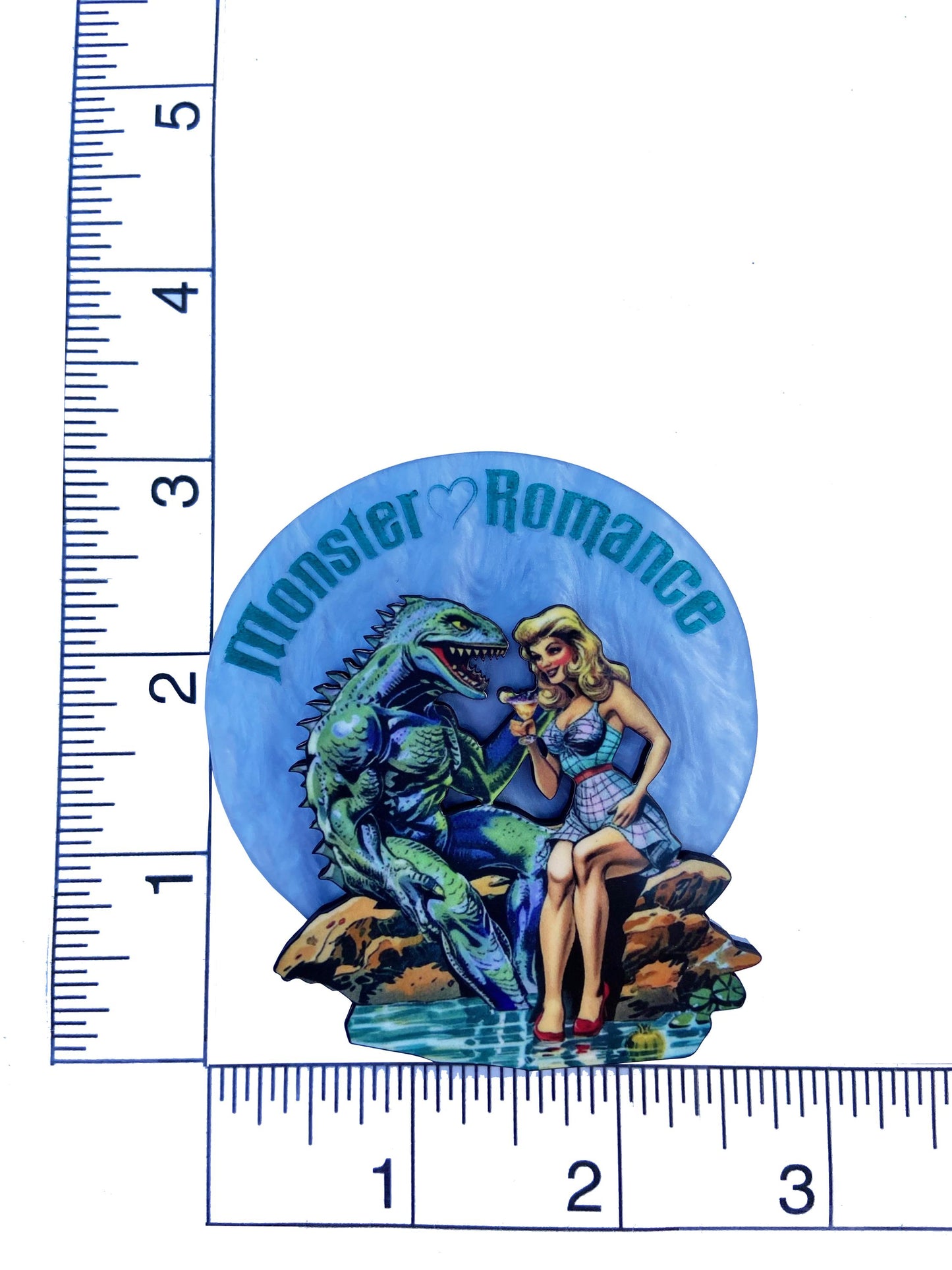Monster Romance Necklace or Brooch ~ Swamp Man and his Beautiful Damsel~Great for Lovers of Spooky Halloween Season, Monster & Horror Films