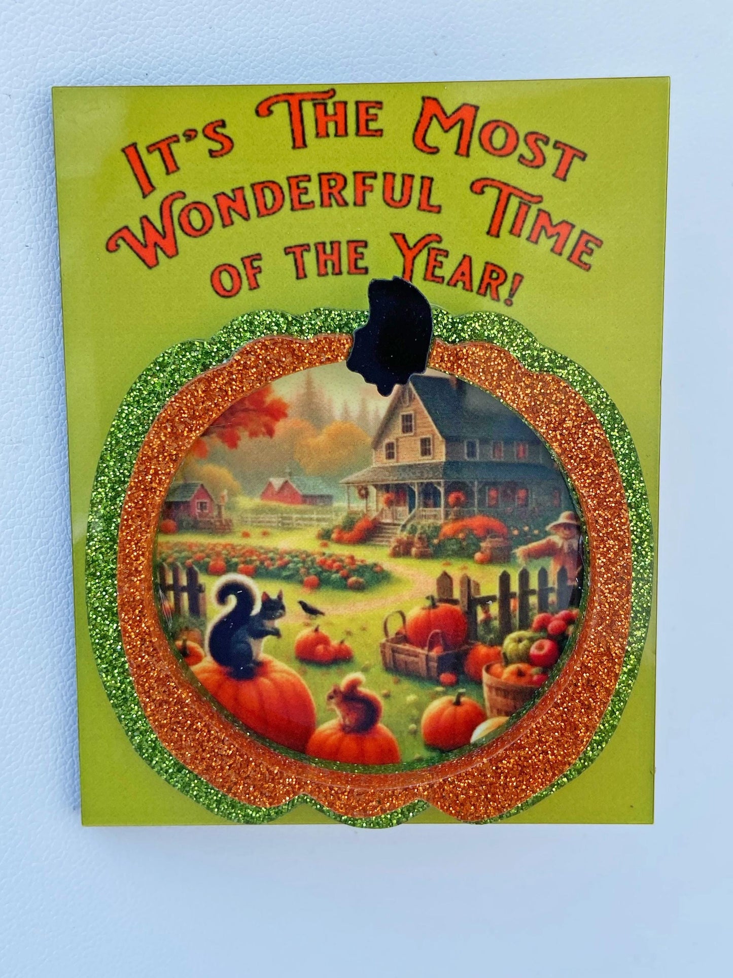 Halloween or Fall Brooch, It's the Best Time of the Year, Spooky Season Jewelry, Choose Witch or Pumpkins ~ Laser Cut Wood, Acrylic