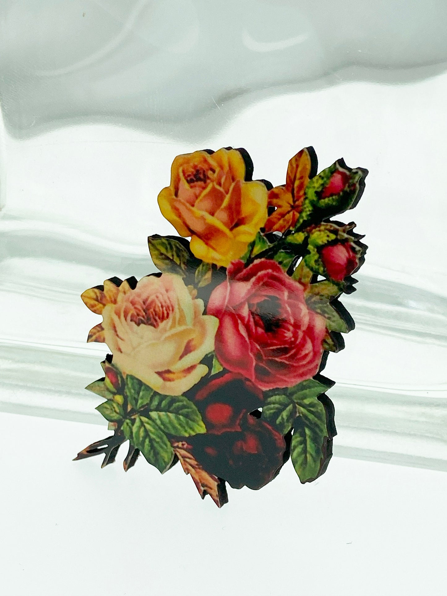 Beautiful Roses Brooch, Victorian Look, Laser Cut Wood, Romantic Jewelry, Forever Corsage, Floral Bouquet