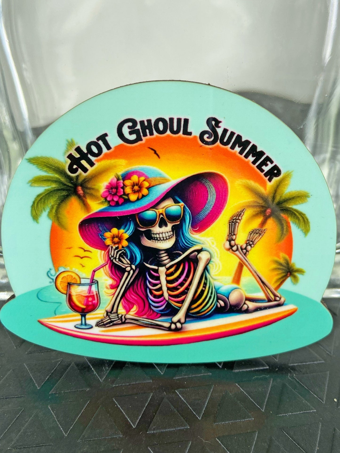 Ghoul Brooch, Ghoul's Just Want to Have Fun in the Summer Too!  Unique Scary Season or Any Season Handcrafted Brooch, Illustrated Jewelry