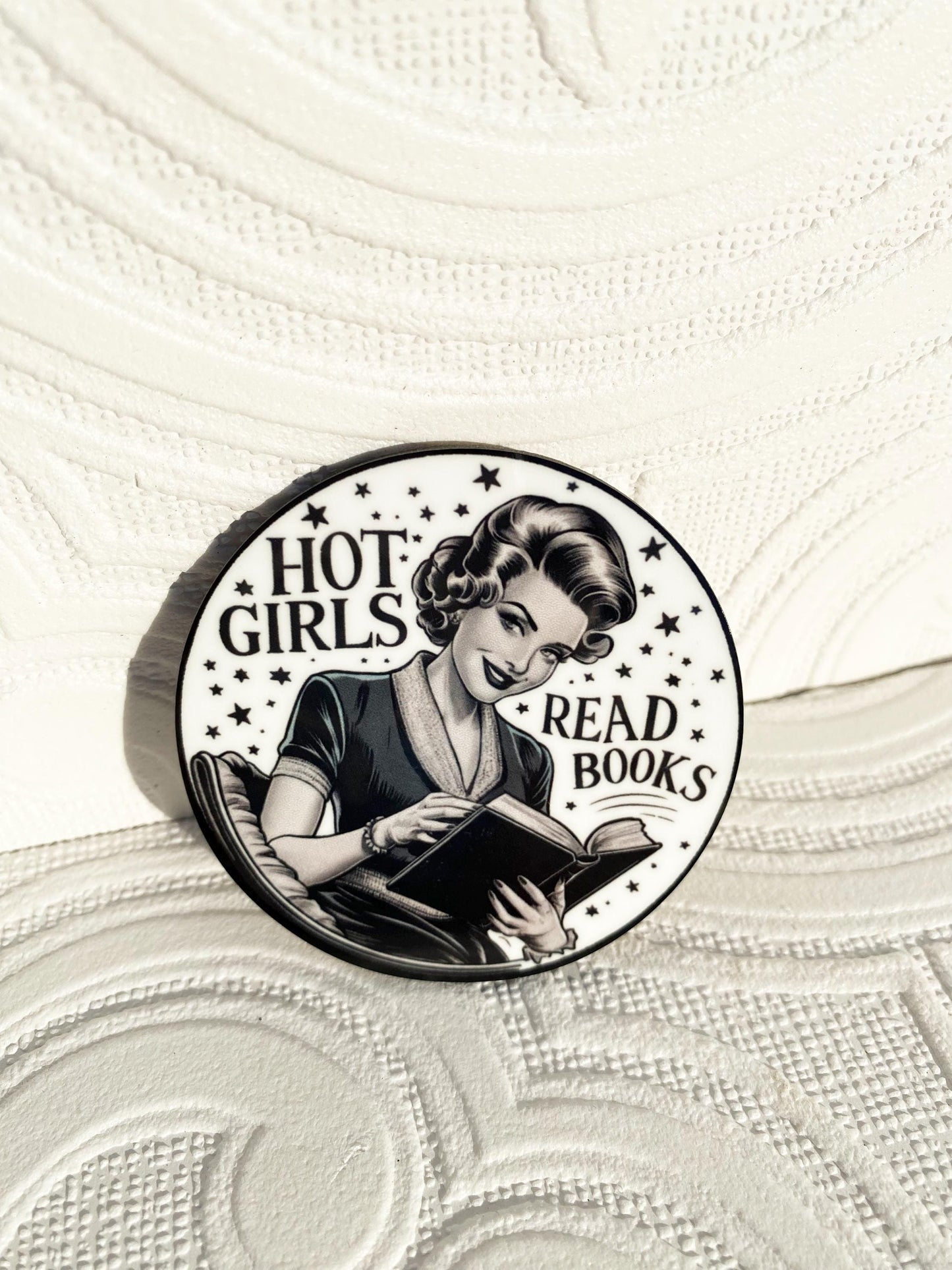 Whimsical Reader Brooch, Hot Girls Read Books, A Reminder to all that Pretty Girls Can Be Smart & Beautiful! Gift Idea for Mom, Wife, Friend