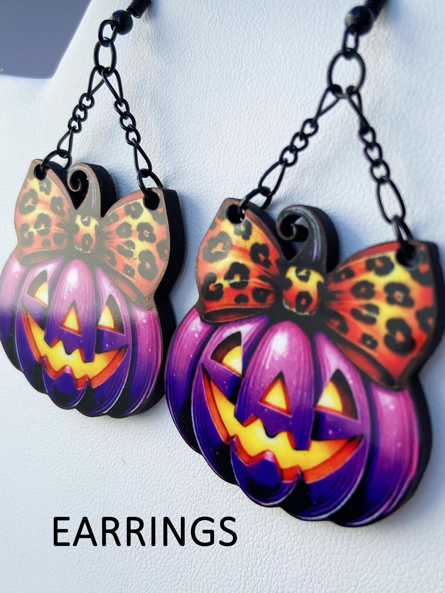 Purple Pumpkin Brooch, Necklace or Earrings, Halloween Jewelry, Spooky Earrings, Wearable Art, Gift for Halloween Lover