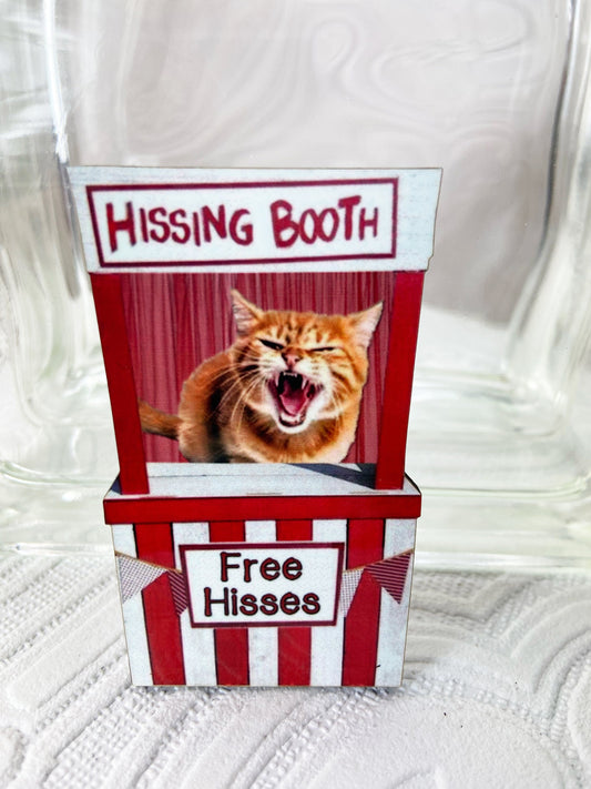 Hissing Booth Brooch, For those days you would rather be left alone.  Wearing this gives a hint to the unknowing. Fun and Whimsical!