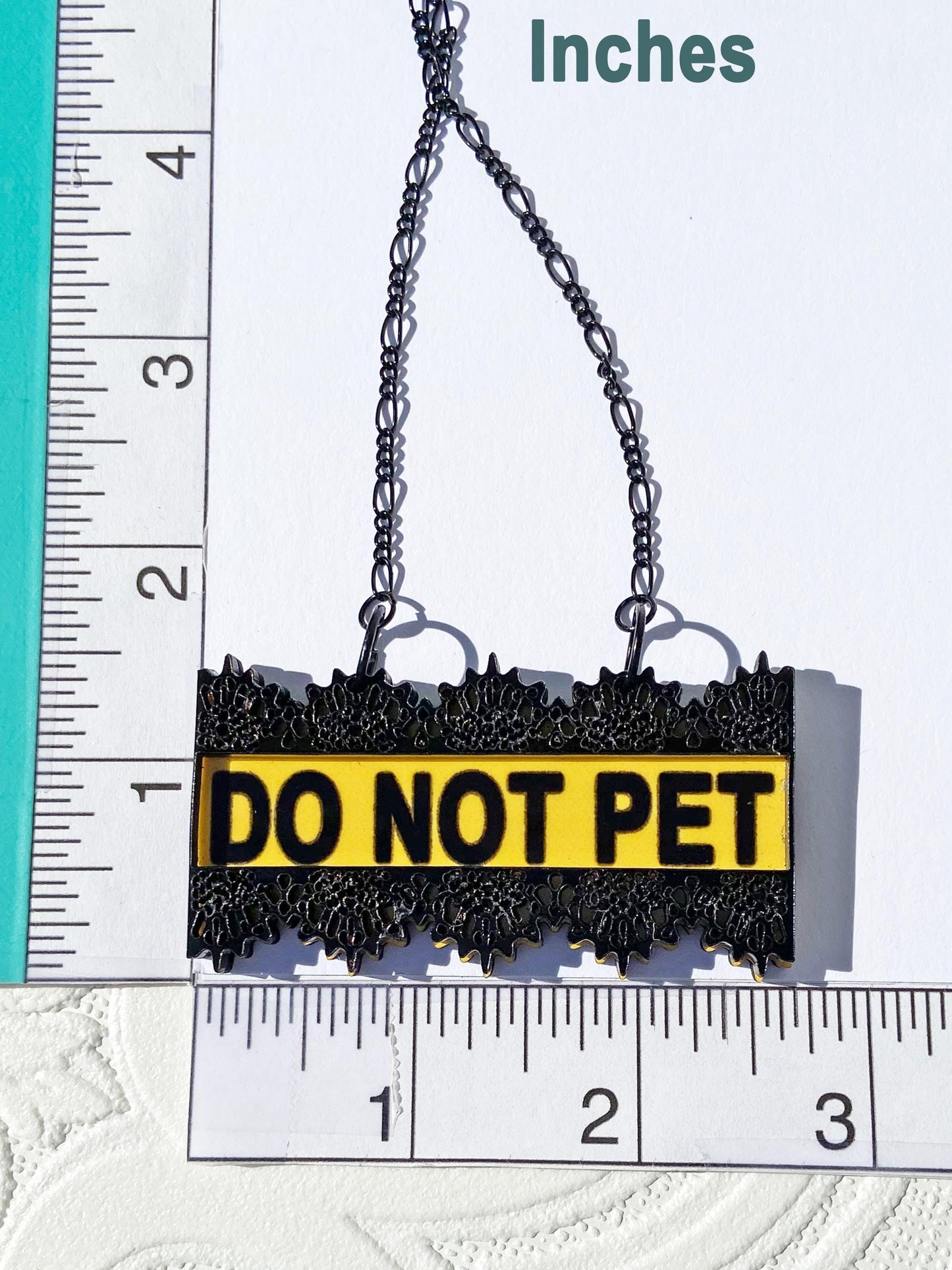 Dramatic Signage Necklace or Brooch for your Costume or Just to Make a Message Clear, Do Not Pet, Fun Conversation Starter, Gift Idea