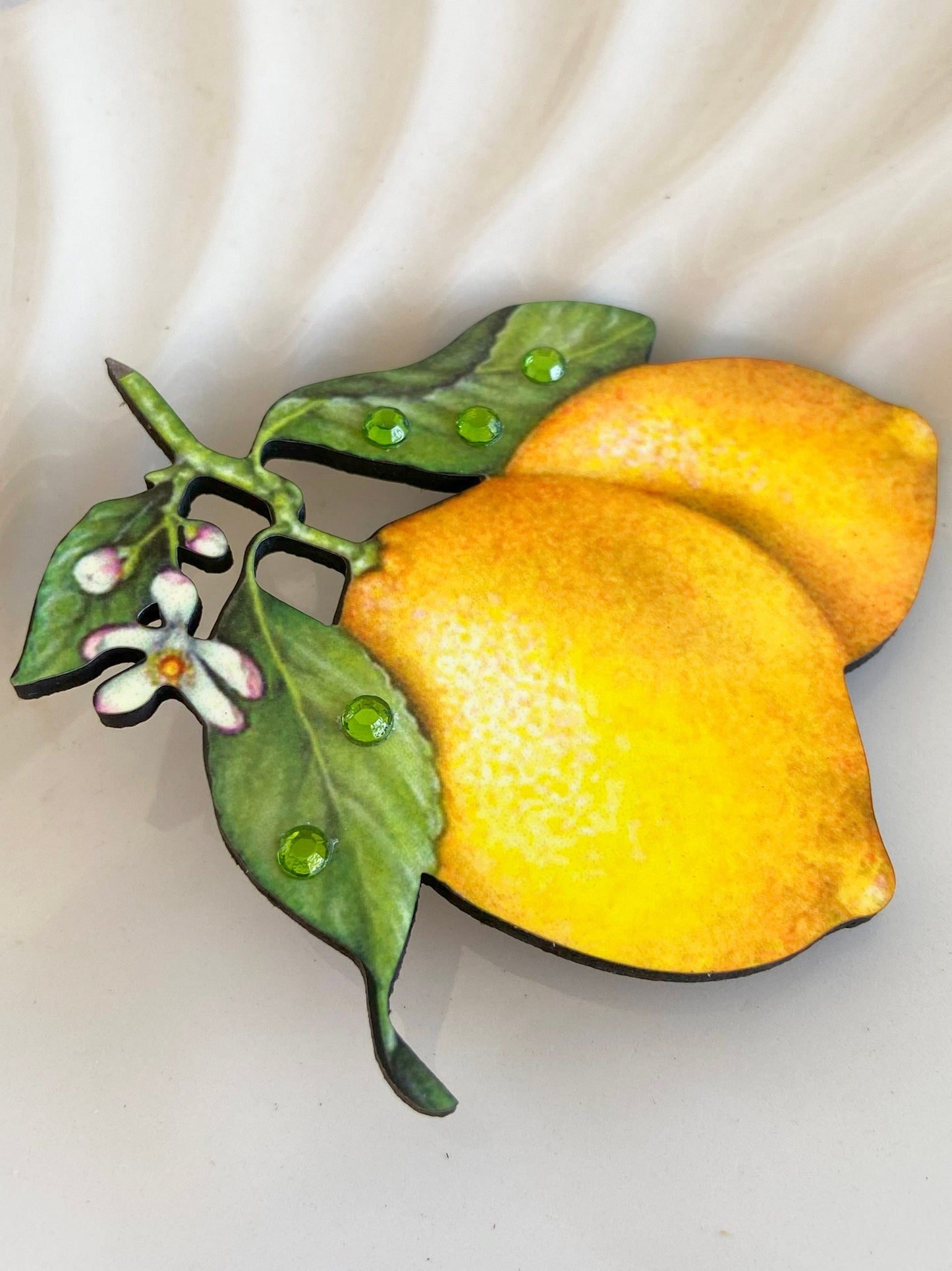 Squeeze all you can out of life with this Lemon Brooch Pin  ~ Delightful Whimsical Wearable Art ~Handcrafted Laser Cut Sublimation Process