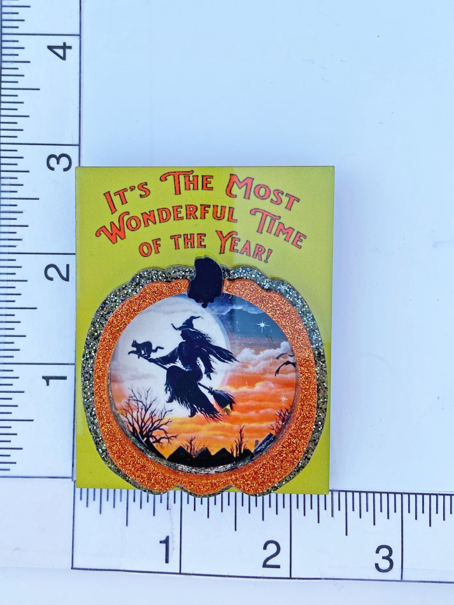 Halloween or Fall Brooch, It's the Best Time of the Year, Spooky Season Jewelry, Choose Witch or Pumpkins ~ Laser Cut Wood, Acrylic