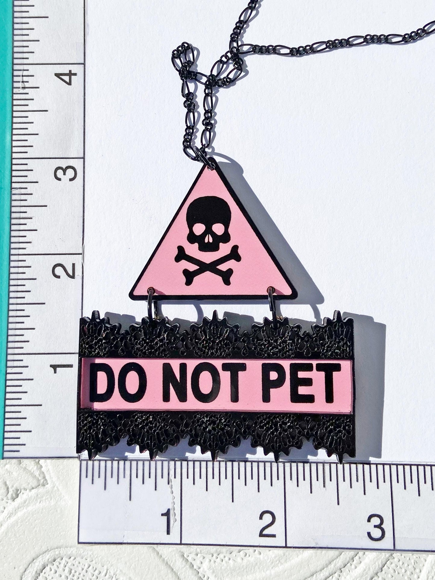 Dramatic Signage Necklace or Brooch for your Costume or Just to Make a Message Clear, Do Not Pet, Fun Conversation Starter, Gift Idea