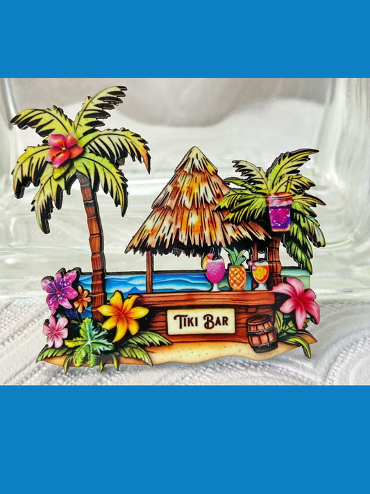 Tiki Hut Bar Handmade Brooch, Let the Good Times Roll This Summer